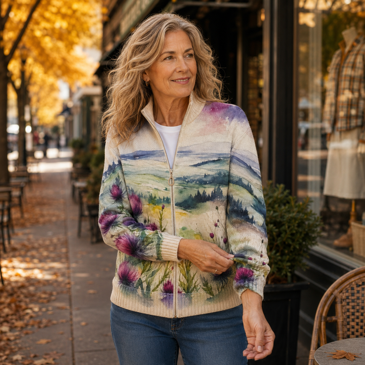 Harper | Floral Zip Up Cardigan