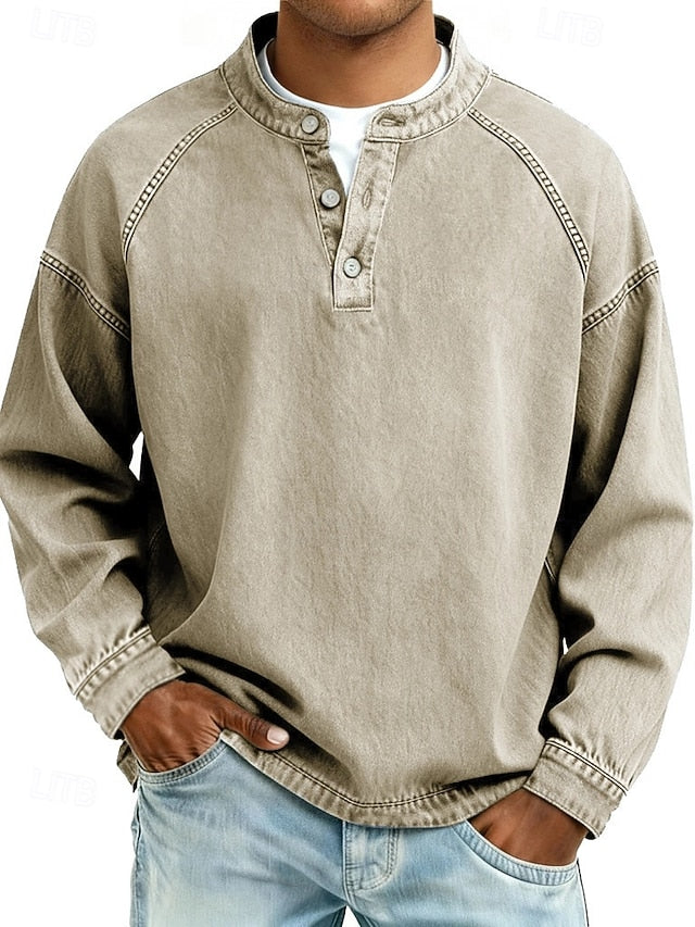 Logan | Long Sleeve Henley Shirt