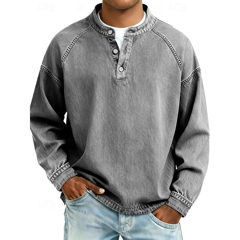 Logan | Long Sleeve Henley Shirt