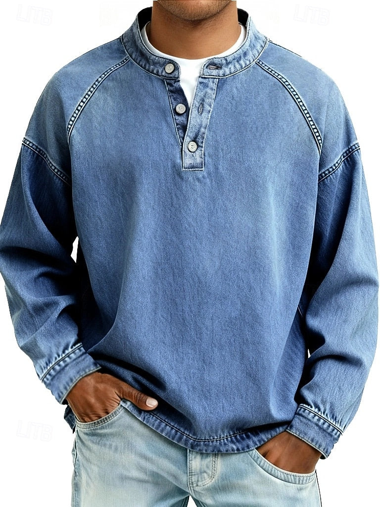 Logan | Long Sleeve Henley Shirt