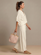 Natalia | Top Blouson with Zip and Wide Leg Pants
