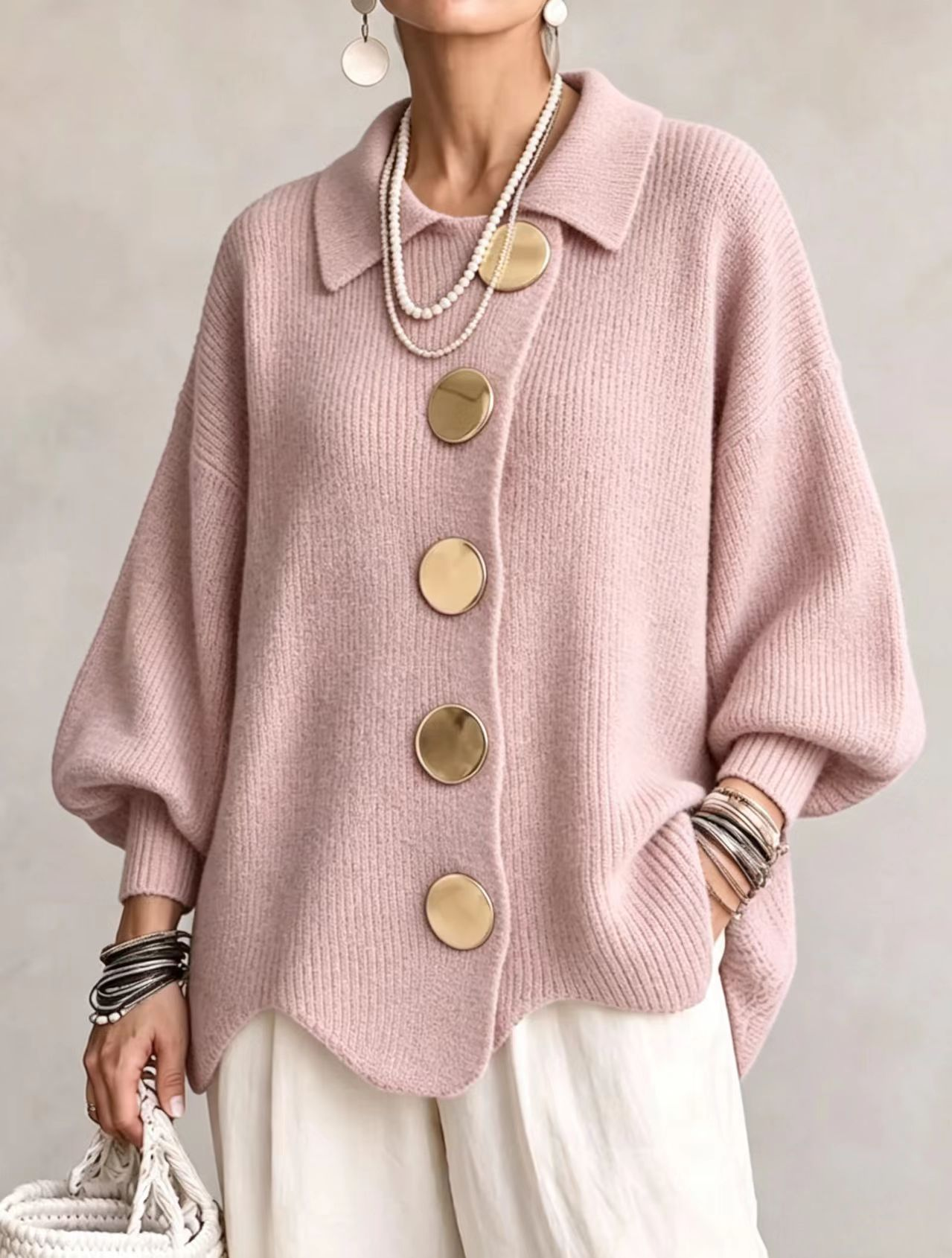 Lucía | Cárdigan Oversized con Cuello