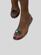 Petra™ | Clear Crystal Embellished Flat Sandals