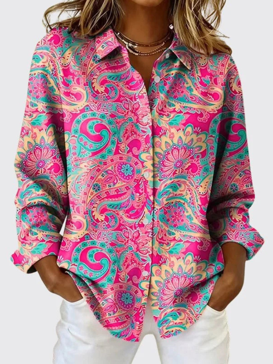 Joanna | Paisley Button Down Blouse