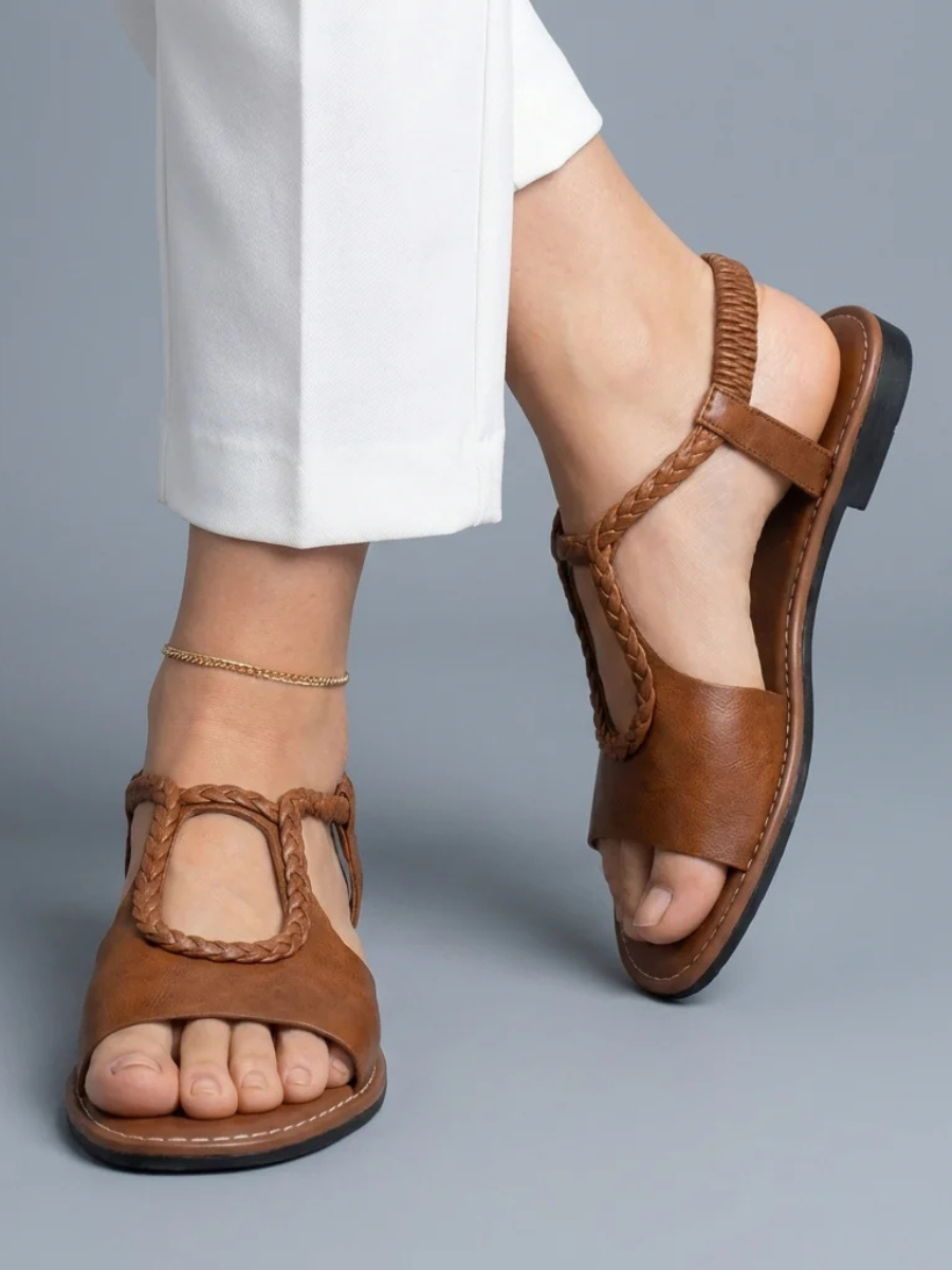 Bianca™ | Comfortable Everyday Braided Leather Sandals