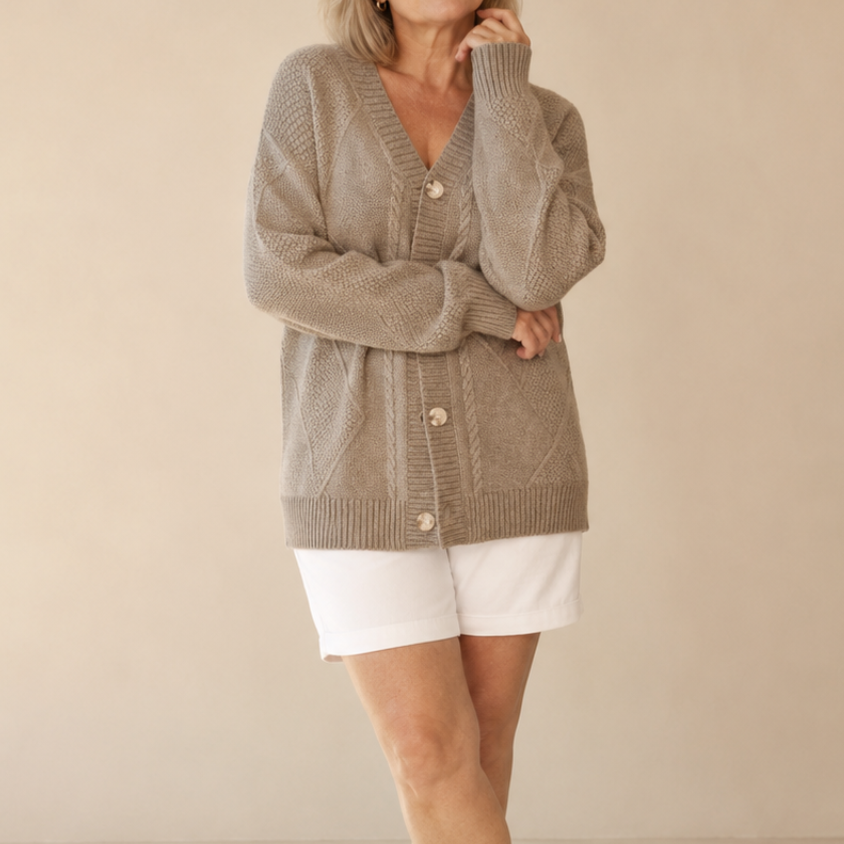Riley | V Neck Knit Cardigan