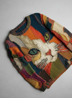 Zaira | Colorful Patchwork Cat Sweater
