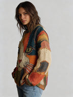 Zaira | Colorful Patchwork Cat Sweater