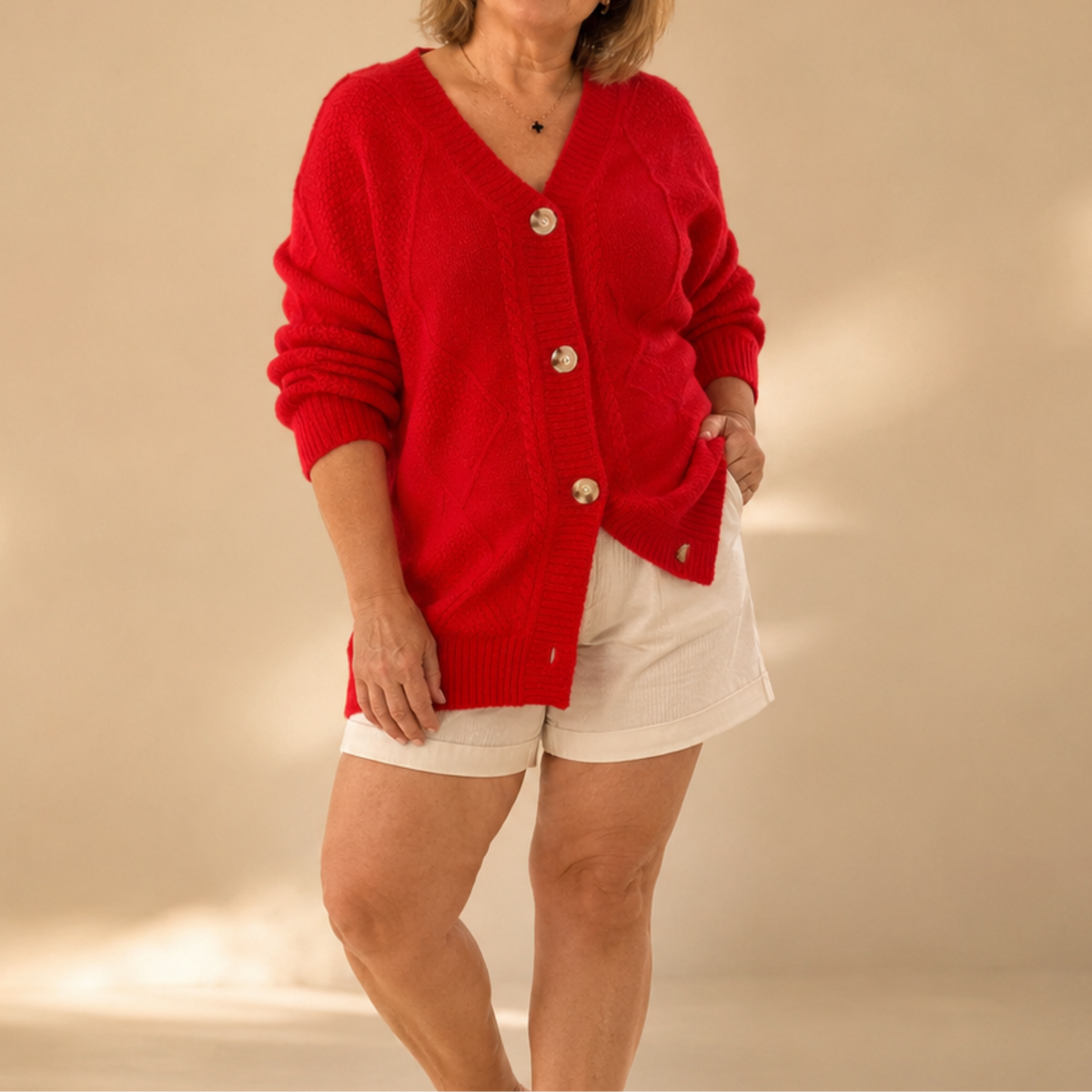 Riley | V Neck Knit Cardigan