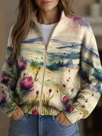 Harper | Floral Zip Up Cardigan