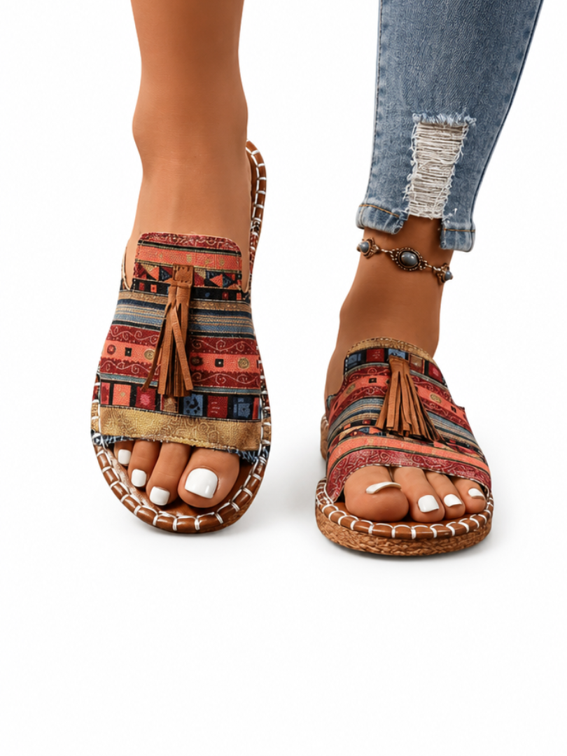 Mireille™ | Bohemian Print Orthopedic Sandals for Women