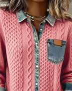 Luna | Blusa con Botones y Patrón de Cable