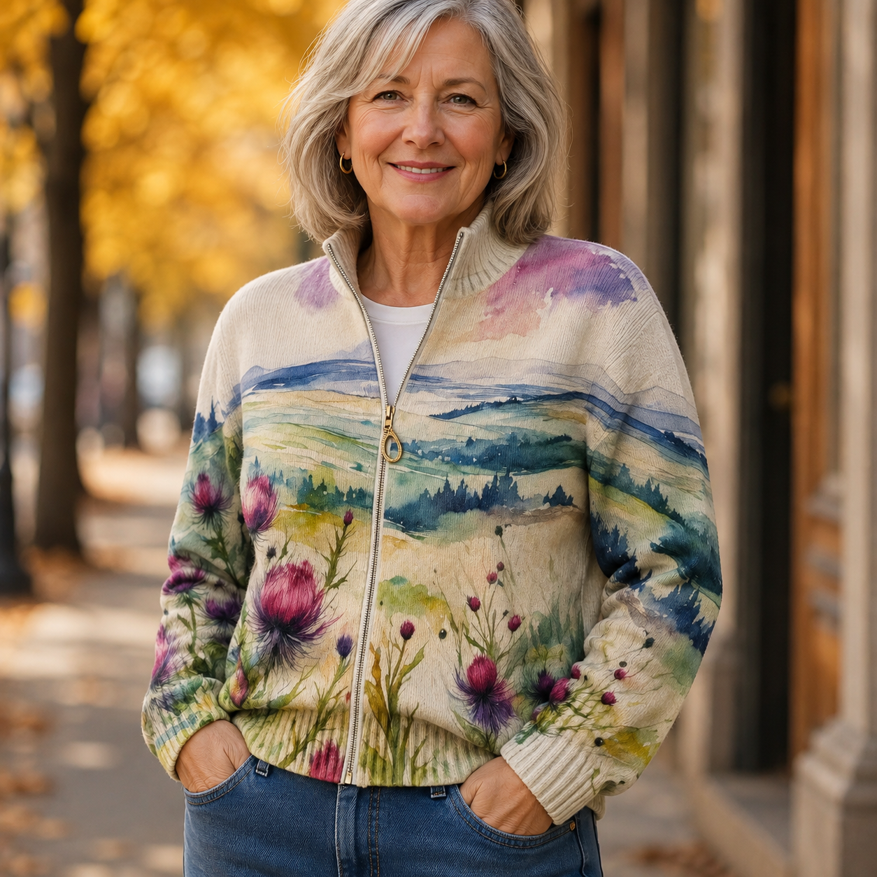 Harper | Floral Zip Up Cardigan