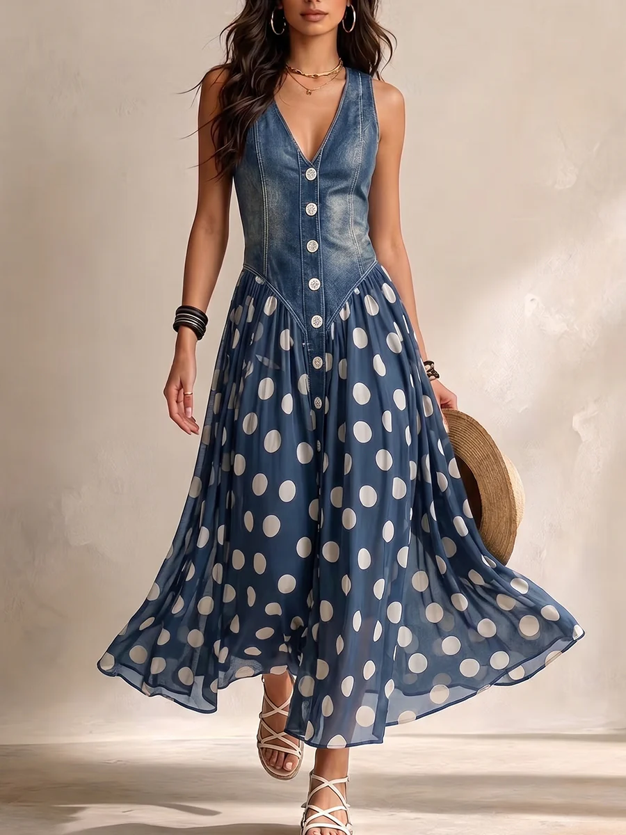 Barbara | Polka Dot Midi Dress
