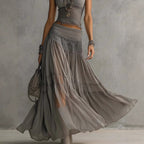 Olivia | Lace-Paneled Skirt Set