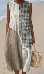 Adelyn | Sleeveless Printed Maxi Dress
