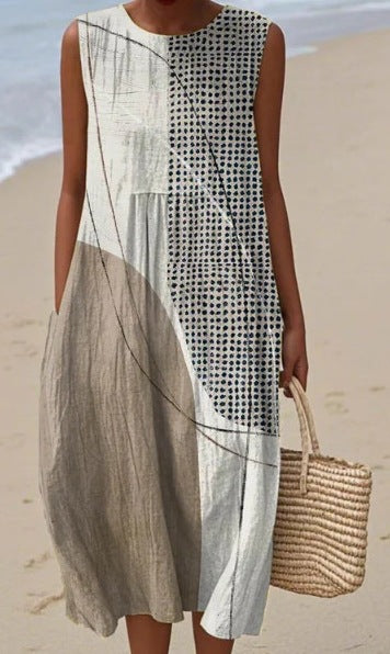 Adelyn | Sleeveless Printed Maxi Dress