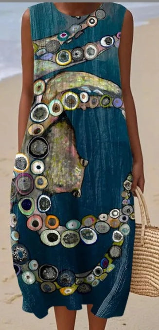 Adelyn | Sleeveless Printed Maxi Dress