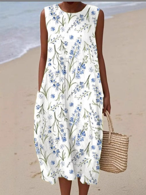 Adelyn | Sleeveless Printed Maxi Dress