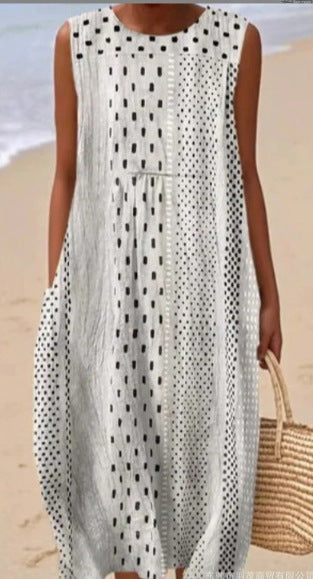 Adelyn | Sleeveless Printed Maxi Dress