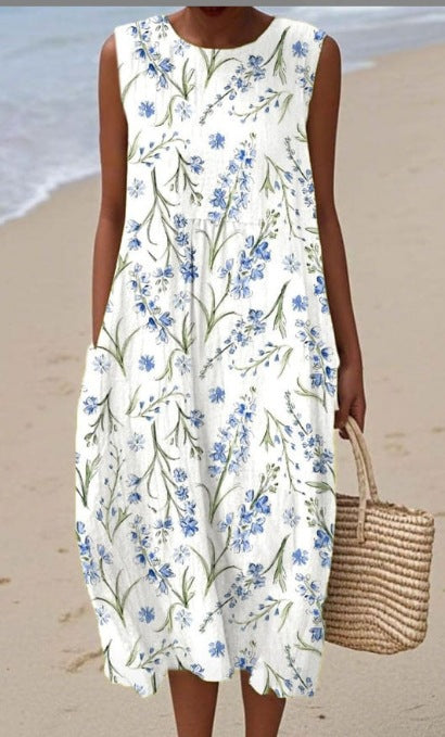 Adelyn | Sleeveless Printed Maxi Dress