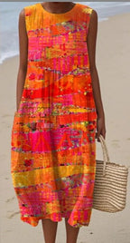 Adelyn | Sleeveless Printed Maxi Dress