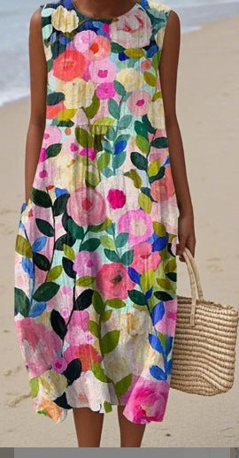 Adelyn | Sleeveless Printed Maxi Dress