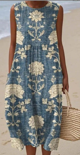Adelyn | Sleeveless Printed Maxi Dress