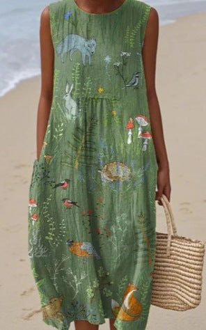 Adelyn | Sleeveless Printed Maxi Dress