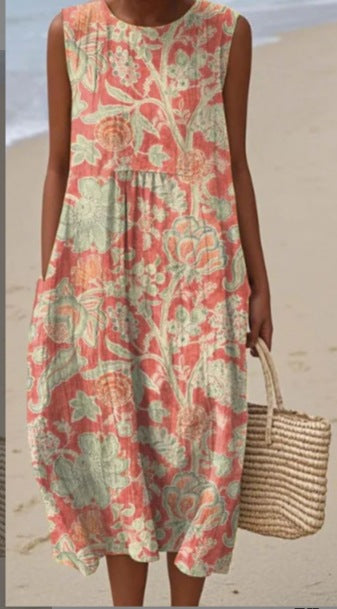 Adelyn | Sleeveless Printed Maxi Dress