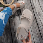 Wedge Sandals - Open Toe & Breathable Upper with Ankle Strap