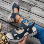 Wedge Sandals - Open Toe & Breathable Upper with Ankle Strap