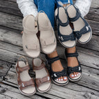 Wedge Sandals - Open Toe & Breathable Upper with Ankle Strap