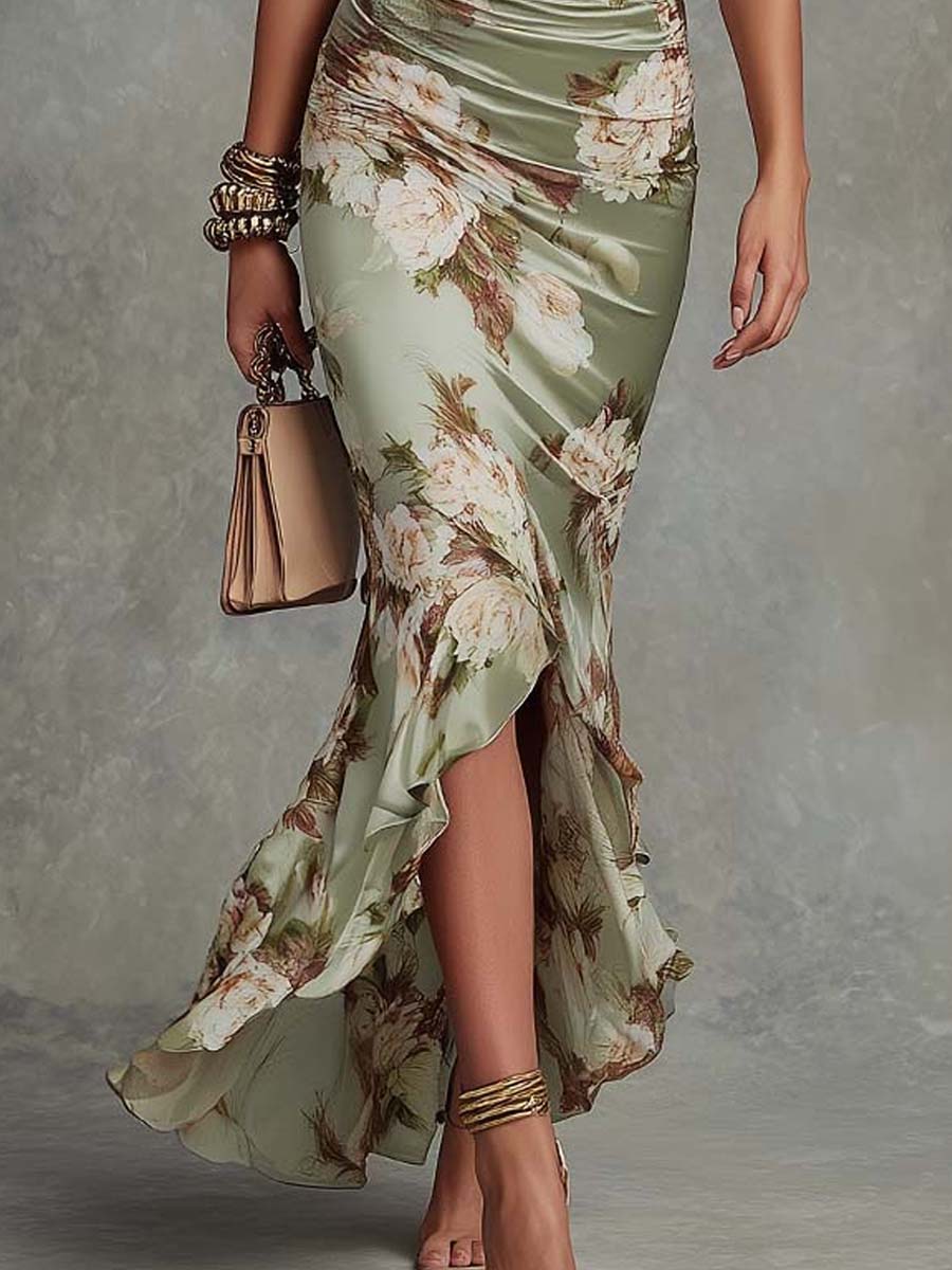 Sage | Bell Sleeves Maxi Dress