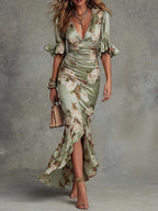 Sage | Bell Sleeves Maxi Dress