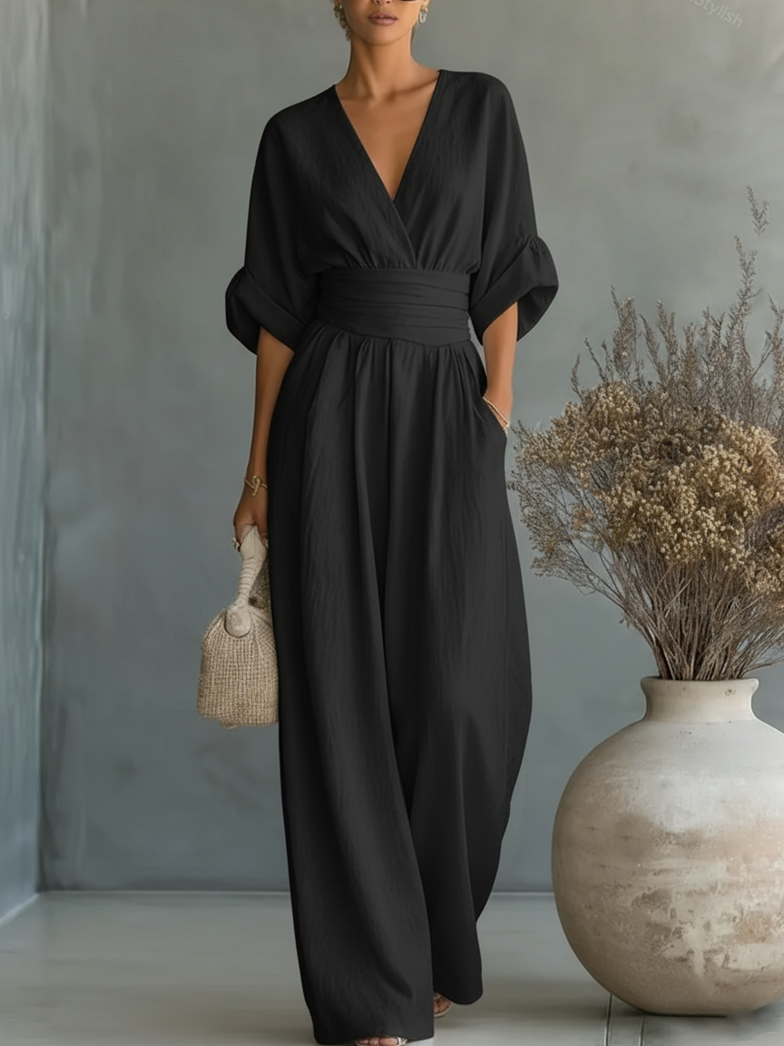 The Capella | V-Neck High-Waist Jumpsuit