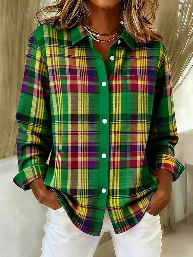 Avery | Plaid Button Down Blouse