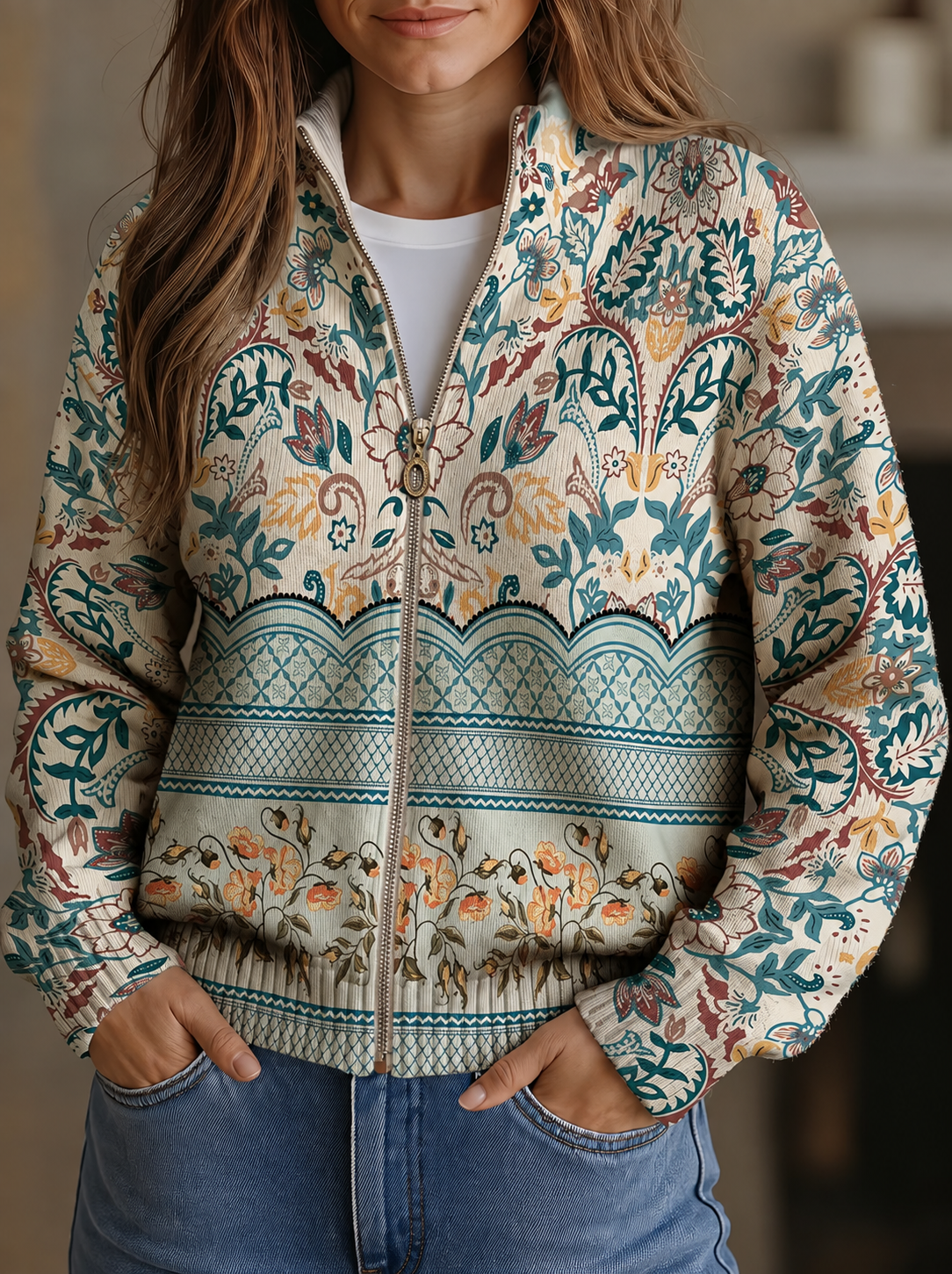 Harper | Floral Border Print Fabric