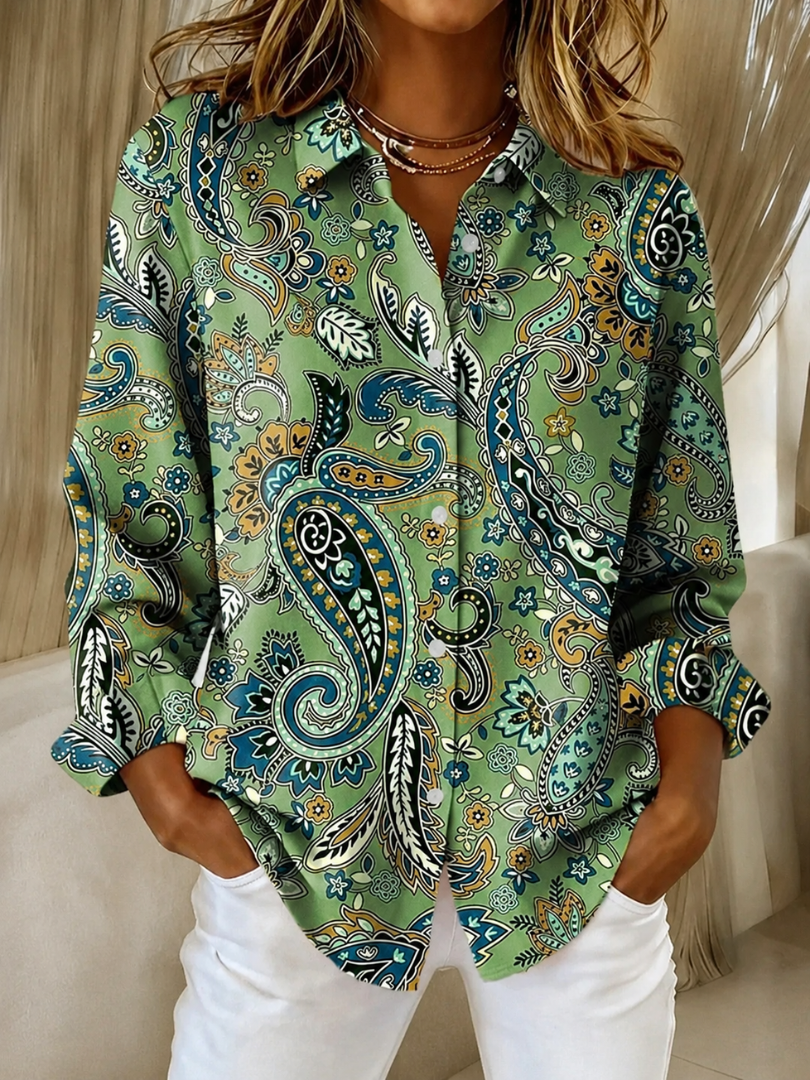 Harper | Paisley Button Down Blouse