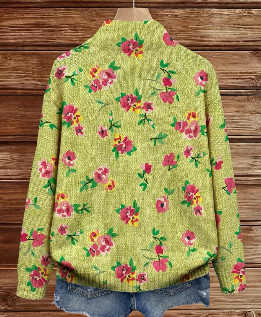 Harper | Pink Floral Zip Cardigan