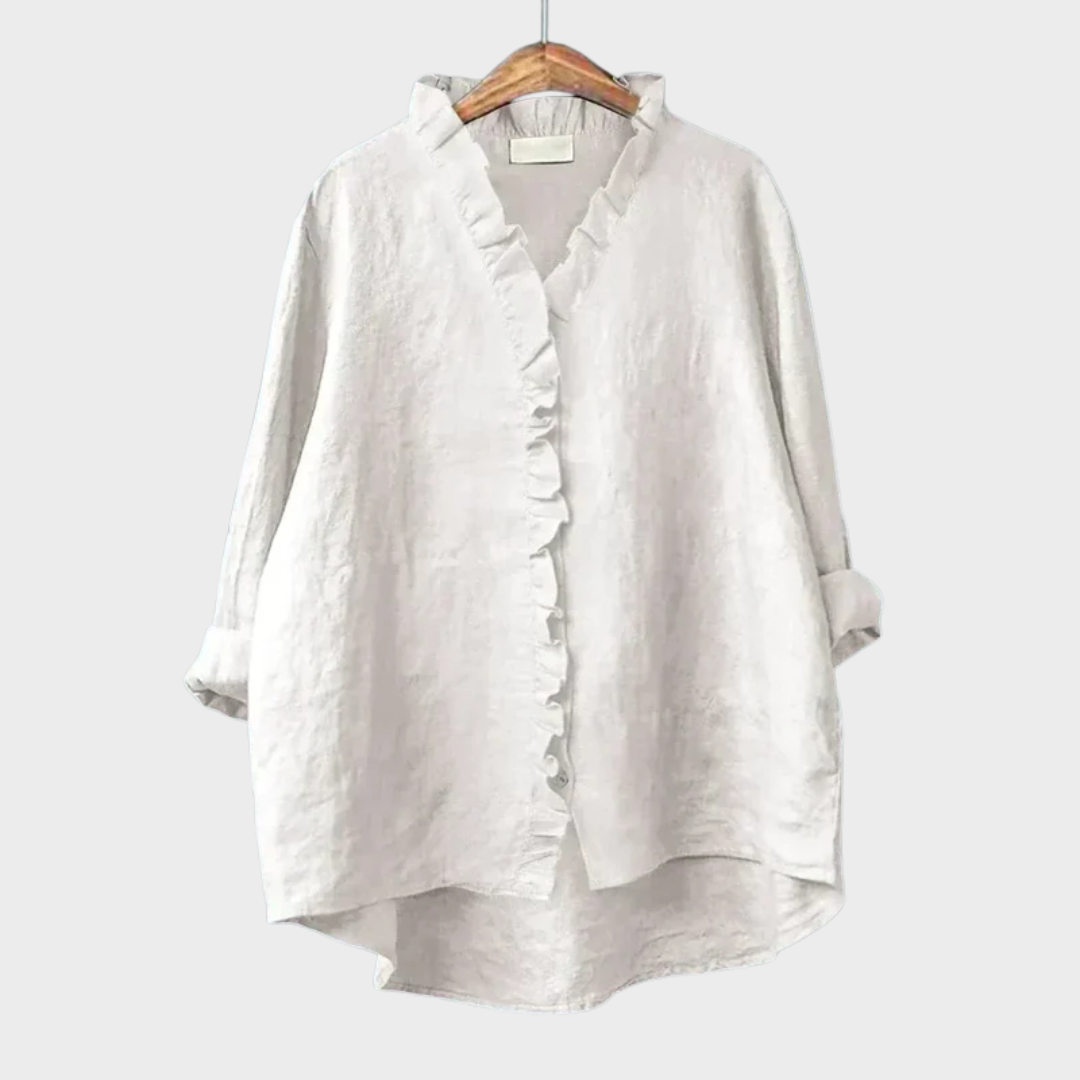 Annette | Ruffle Trim Blouse