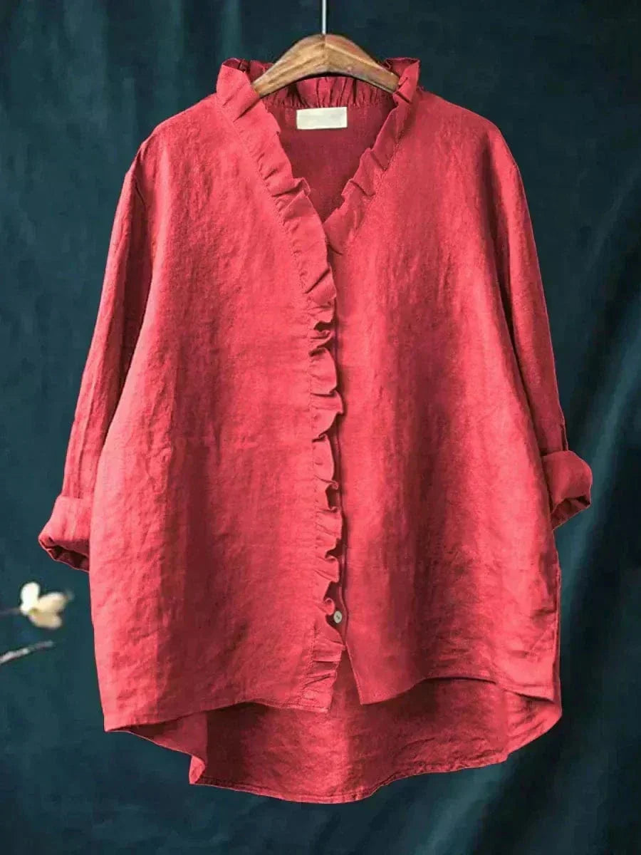 Annette | Ruffle Trim Blouse
