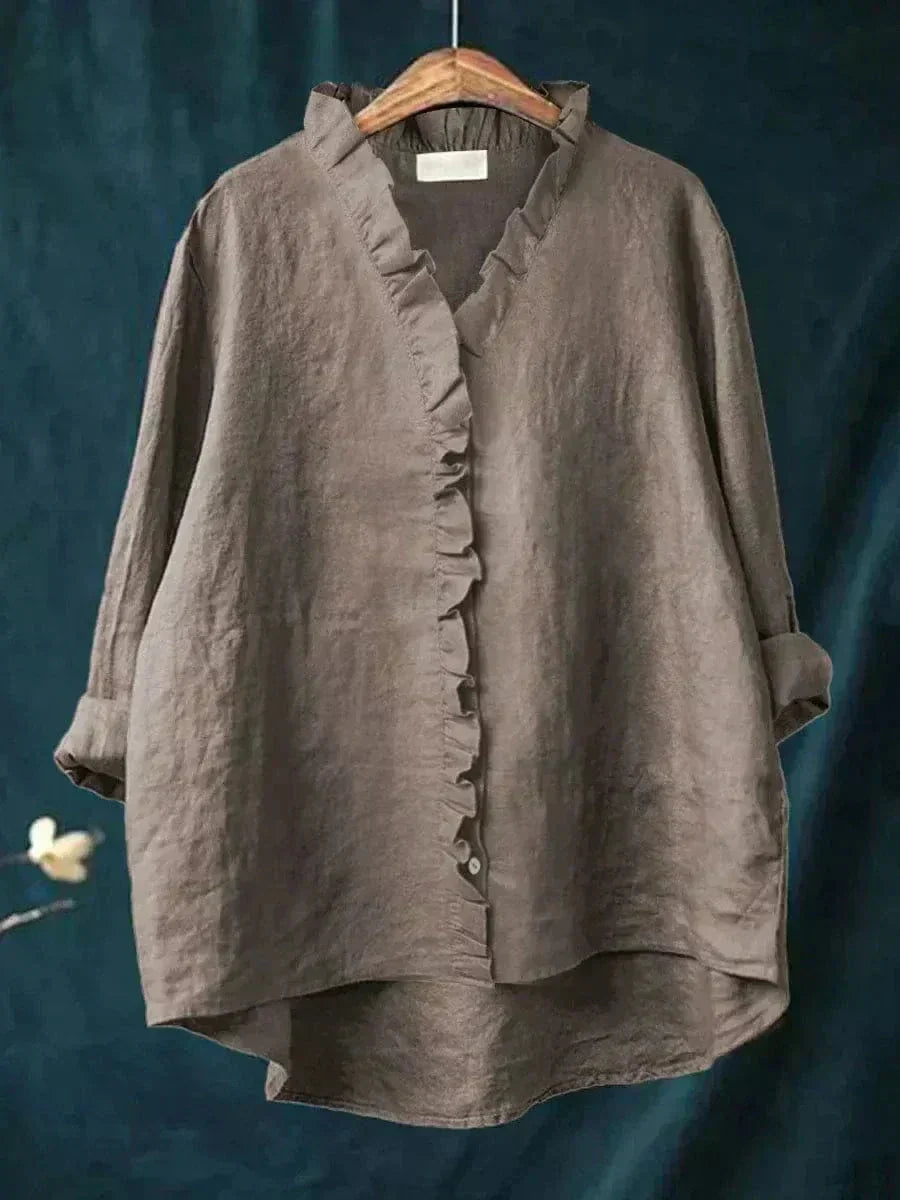 Annette | Ruffle Trim Blouse
