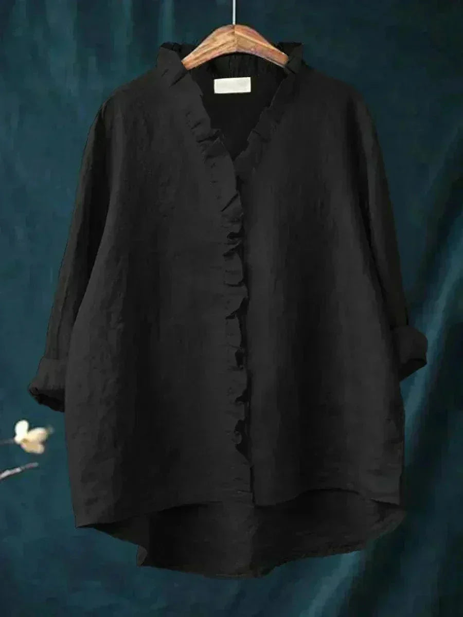 Annette | Ruffle Trim Blouse