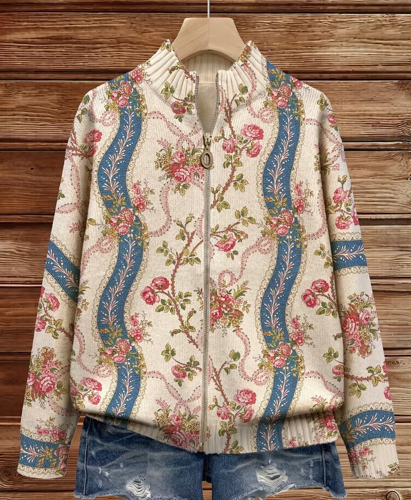 Avery | Rose Print Cardigan