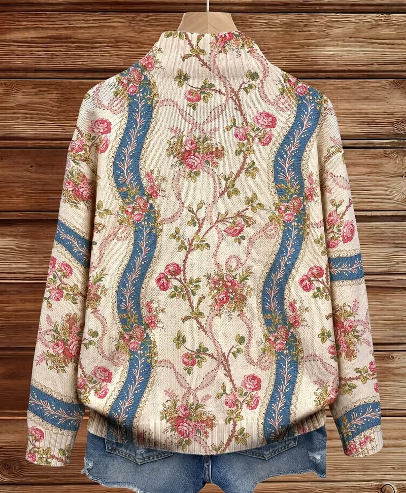 Avery | Rose Print Cardigan