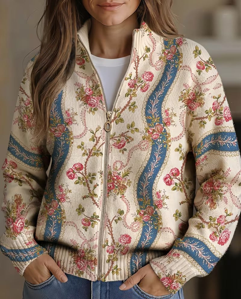 Avery | Rose Print Cardigan