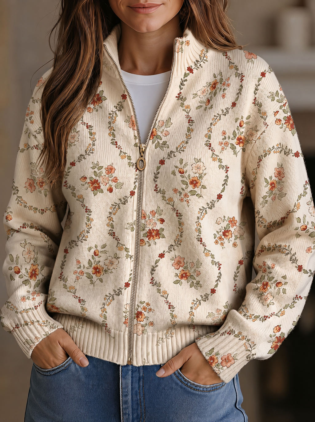Maya | Cream Floral Art Print