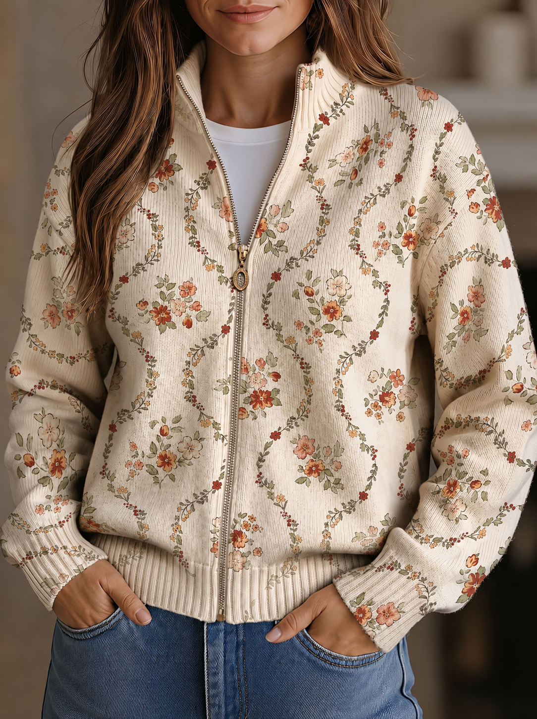 Maya | Cream Floral Art Print