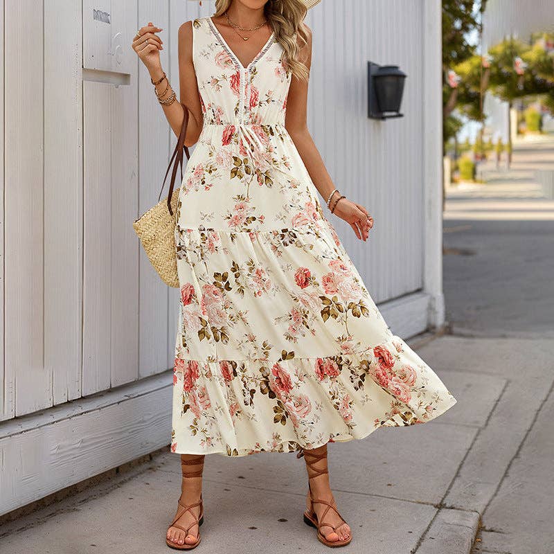 Floral Sleeveless Maxi Dress